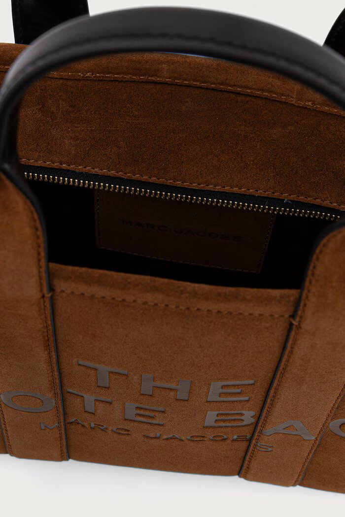 Marc Jacobs чанта crossbody дамска от велур THE SMALL TOTE кафява 2F5HTT030H01