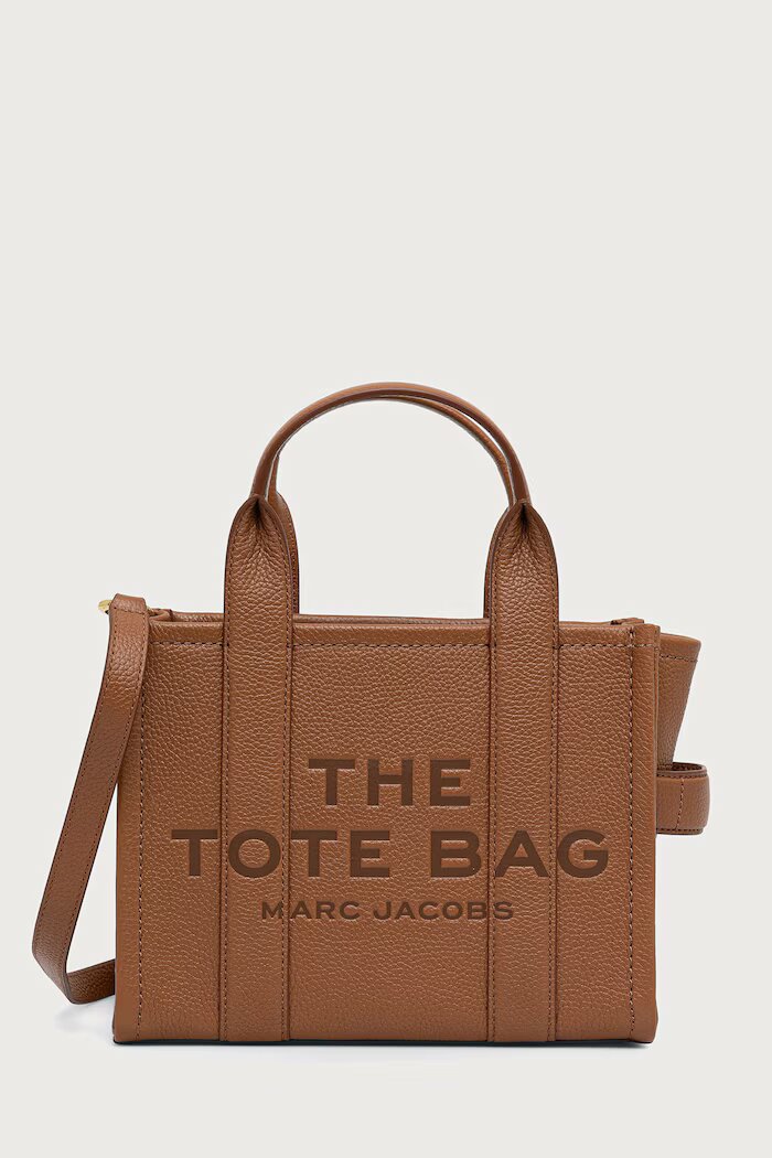 Marc Jacobs чанта tote дамска от кожа THE SMALL TOTE кафява H009L01SP21