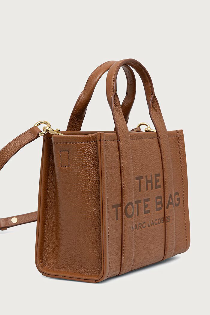 Marc Jacobs чанта tote дамска от кожа THE SMALL TOTE кафява H009L01SP21
