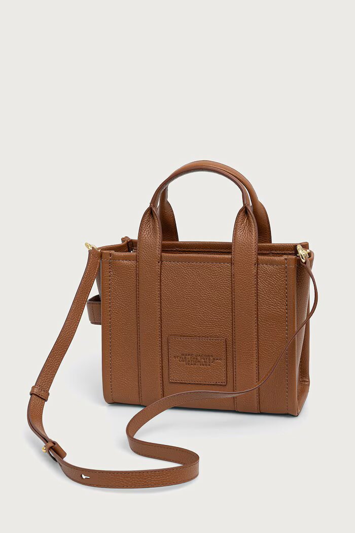 Marc Jacobs чанта tote дамска от кожа THE SMALL TOTE кафява H009L01SP21