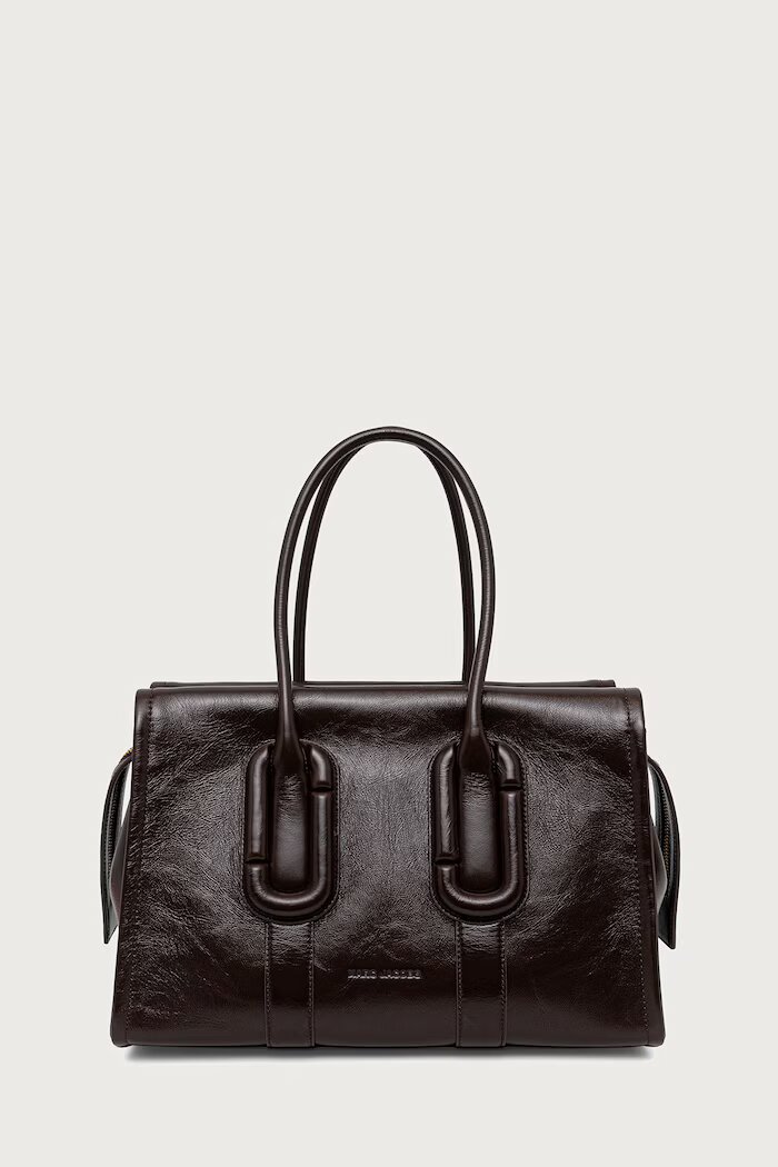 Marc Jacobs шопинг чанта дамска от кожа BABE CITY TOTE кафява 2F6HTT003H01