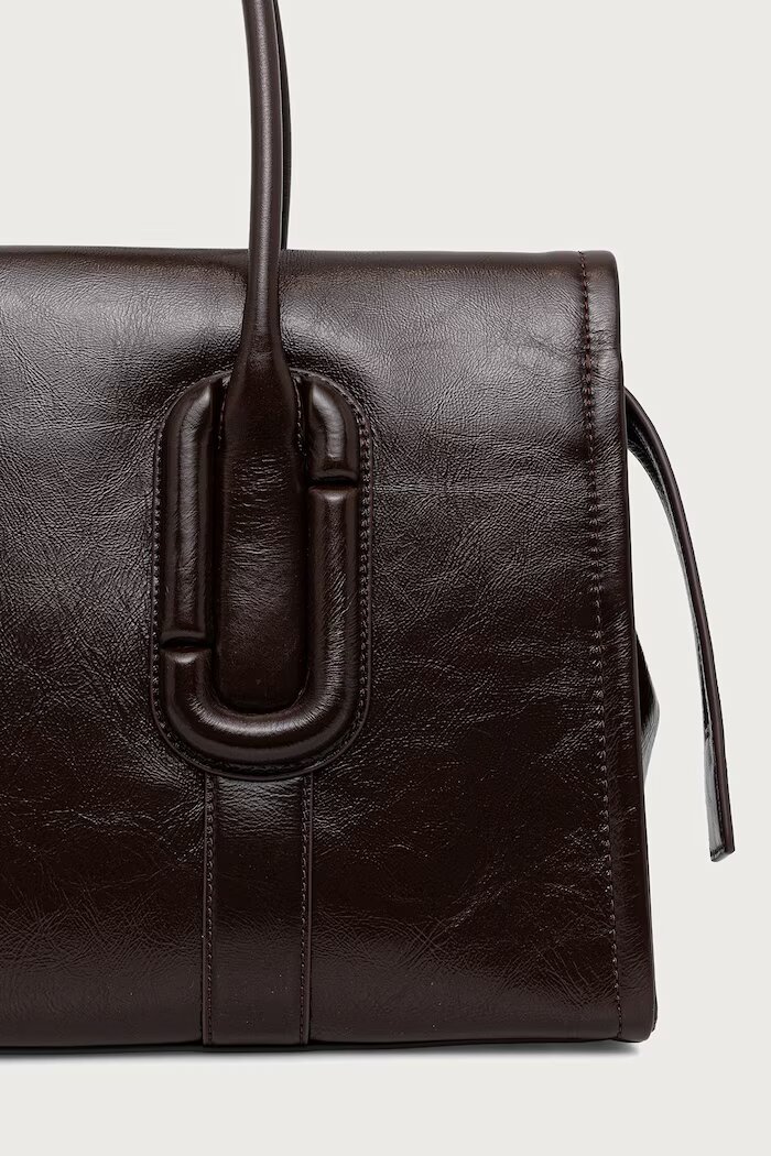 Marc Jacobs шопинг чанта дамска от кожа BABE CITY TOTE кафява 2F6HTT003H01