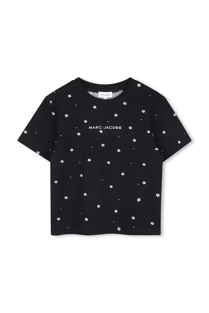 Marc Jacobs тениска за деца от памук с еластан черна W60995