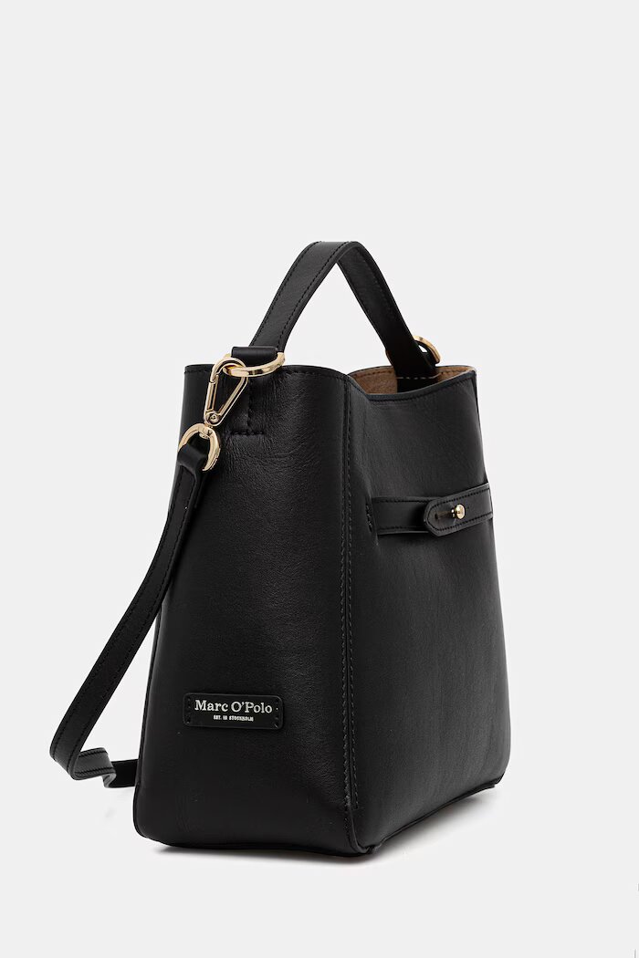 Marc O'Polo чанта crossbody дамска от кожа черна 5000010949