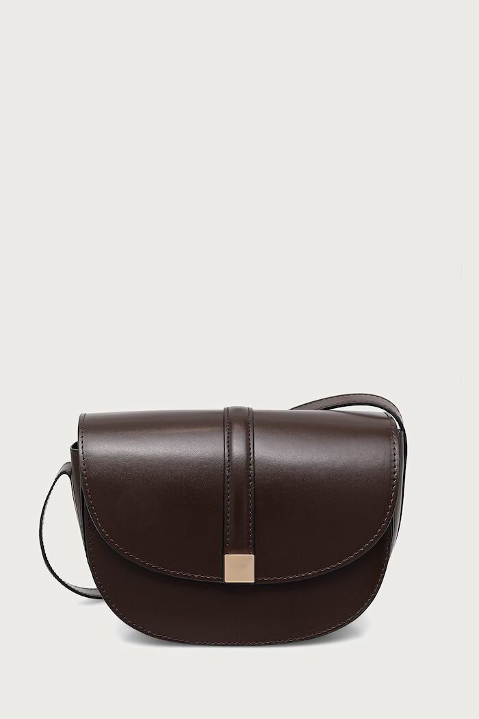 Marc O'Polo чанта crossbody дамска от кожа кафява 5000013659