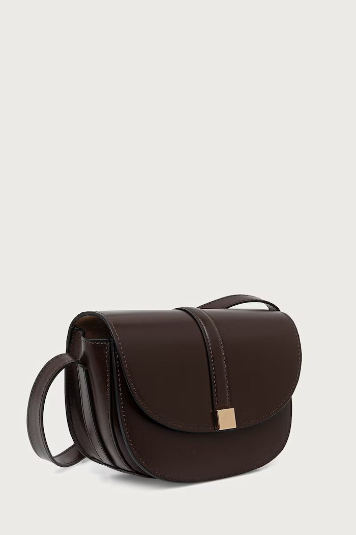 Marc O'Polo чанта crossbody дамска от кожа кафява 5000013659