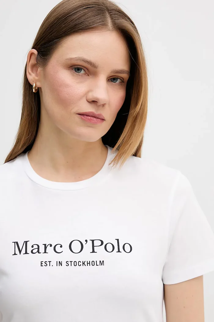 Marc O'Polo Памучна тениска дамска в бяло 5000013298