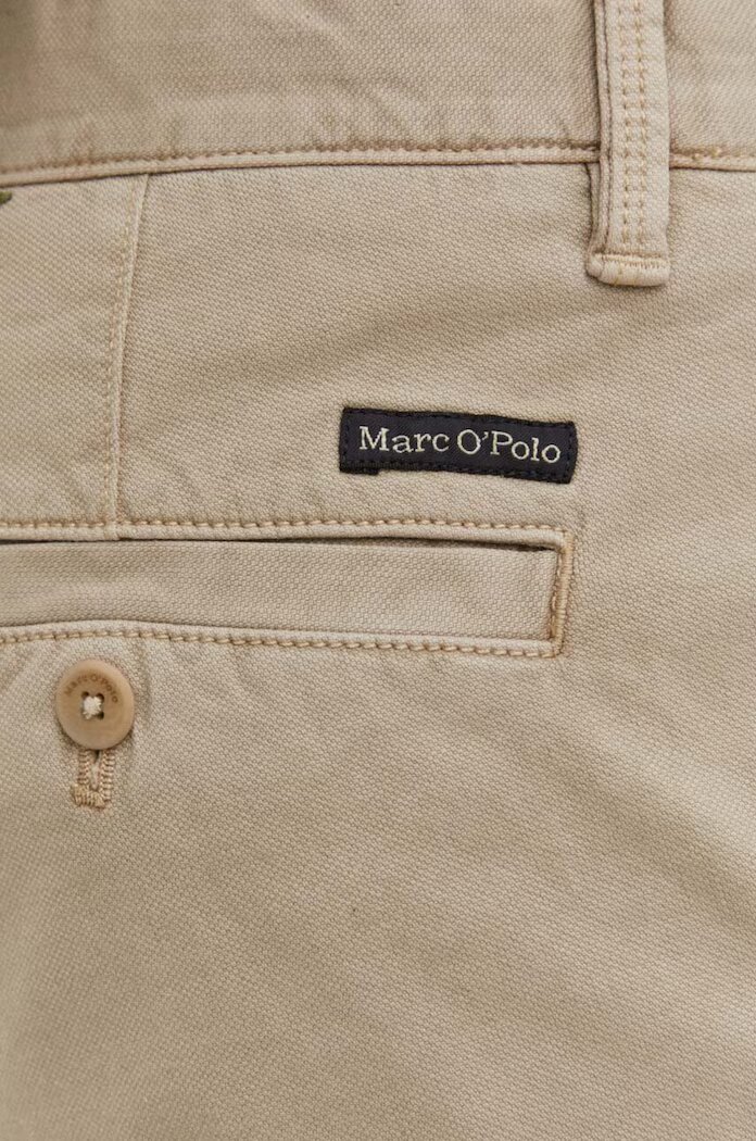 Marc O'Polo панталон мъжки от памук с еластан бежов със стандартна талия 5000009396
