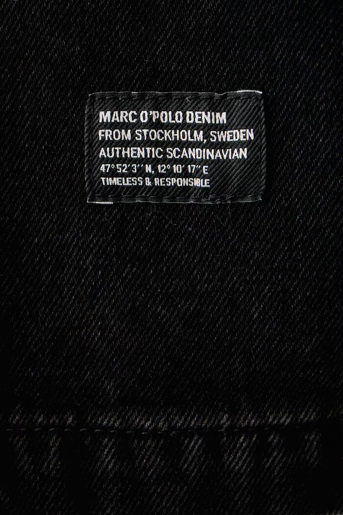 Marc O'Polo риза мъжка от деним черна с изчистена шарка 5000018732