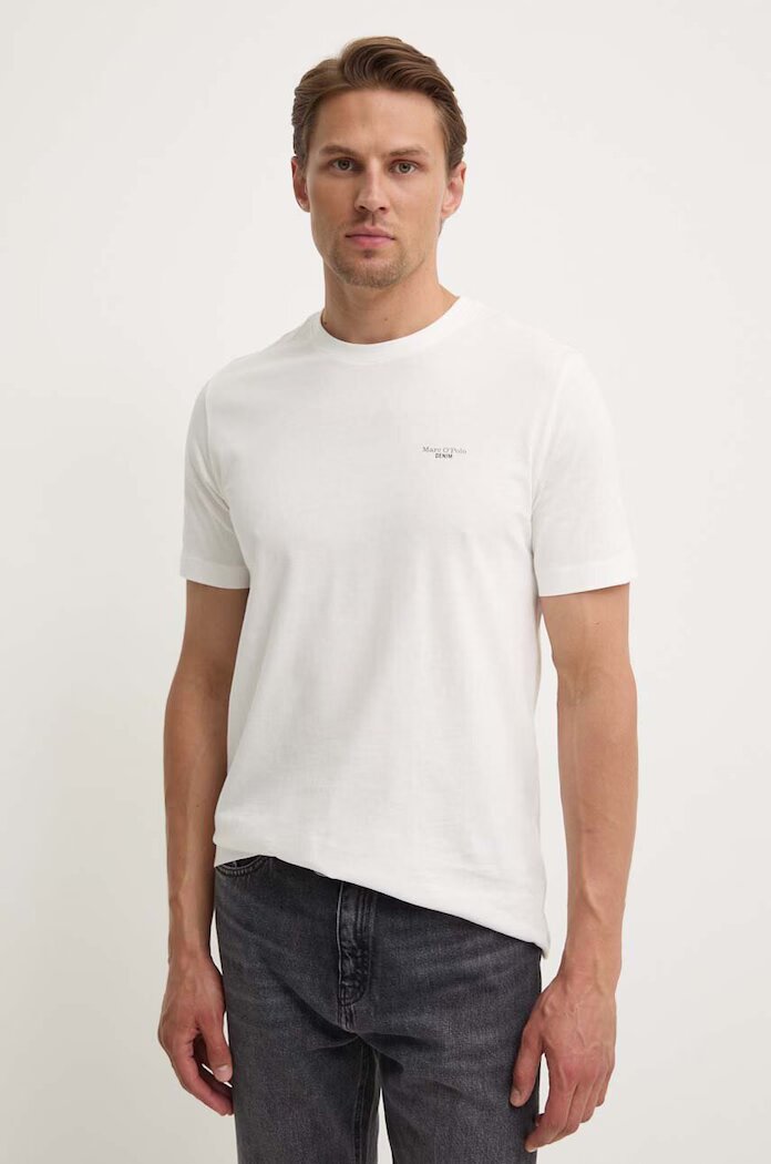 Marc O'Polo тениска basic мъжка от памук DENIM бяла 5000006274