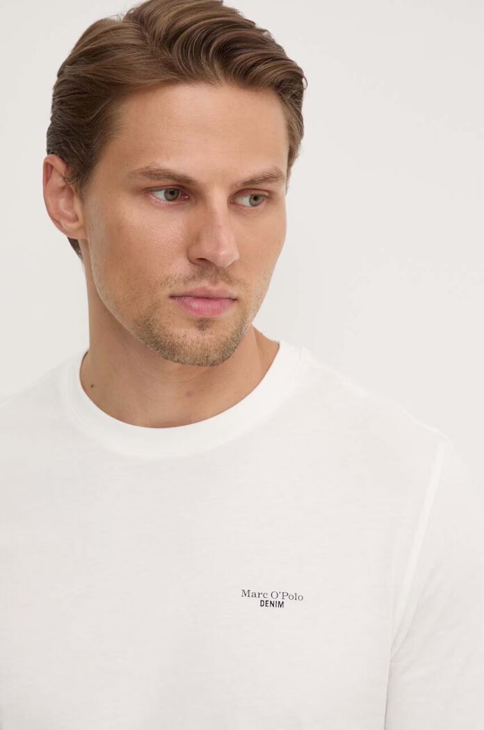 Marc O'Polo тениска basic мъжка от памук DENIM бяла 5000006274