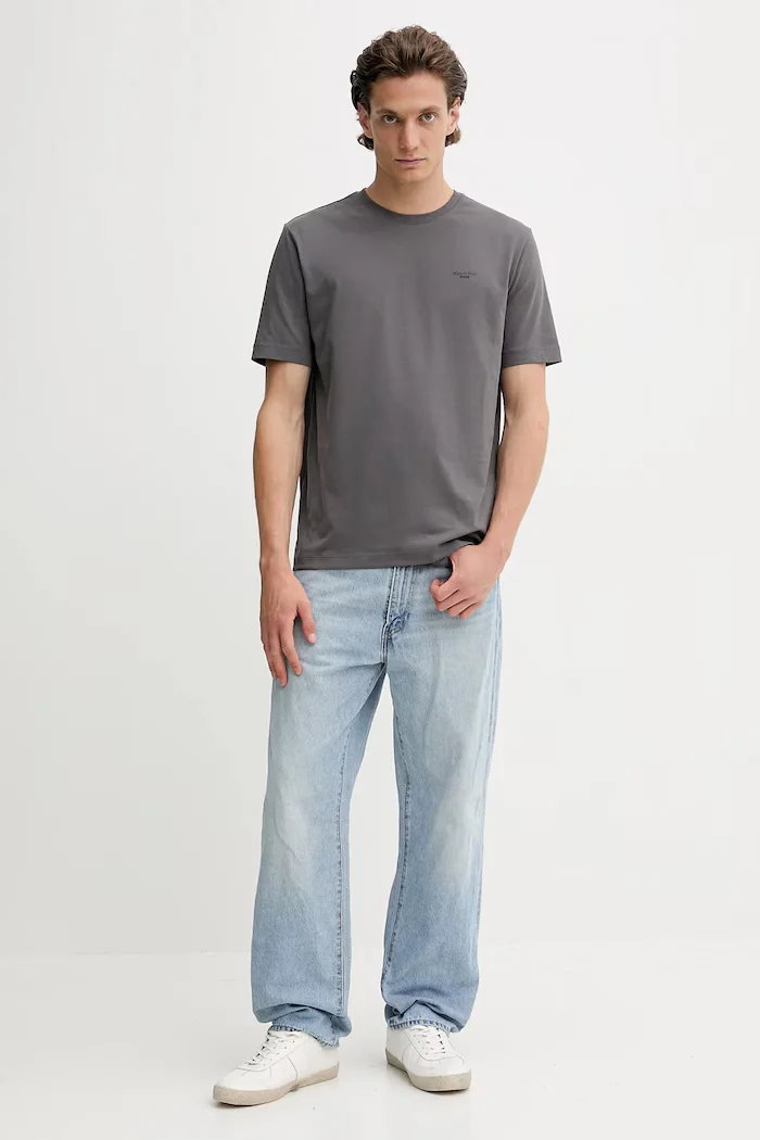 Marc O'Polo тениска basic мъжка от памук DENIM сива 5000006274