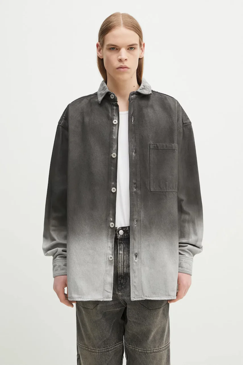 Marcelo Burlon Дънкова риза Gradient Denim Overshirt Black White