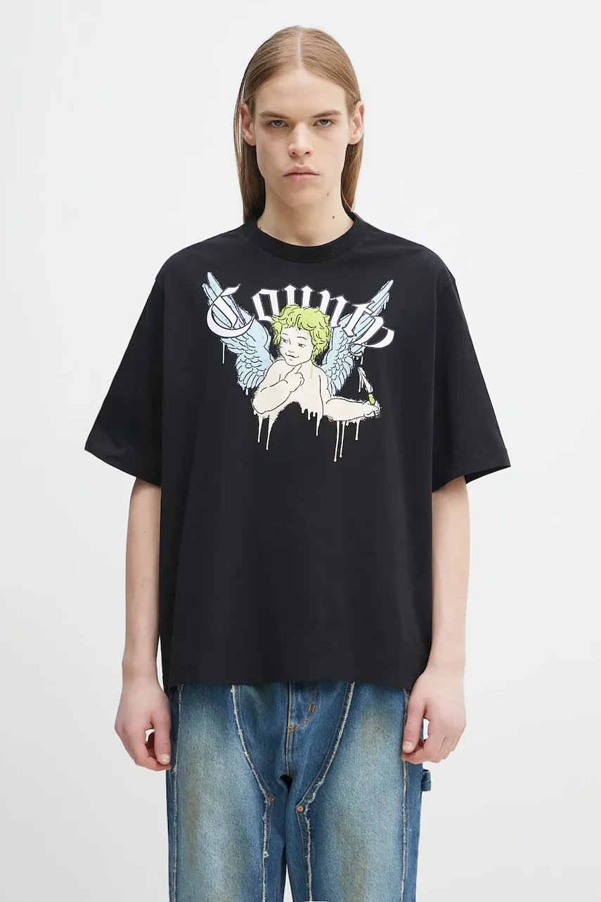 Marcelo Burlon Памучна тениска County Angel Boxy T-Shirt Black Multicol