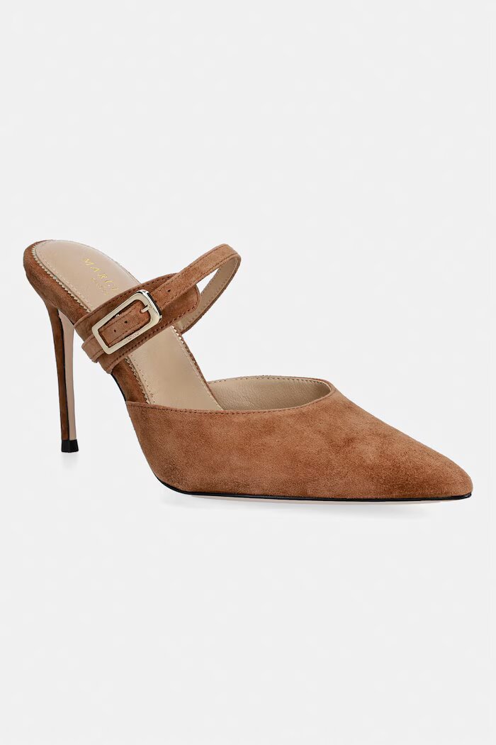 Marciano by Guess чехли с тънък ток дамски от велур кафяви G6YZ19 L0171