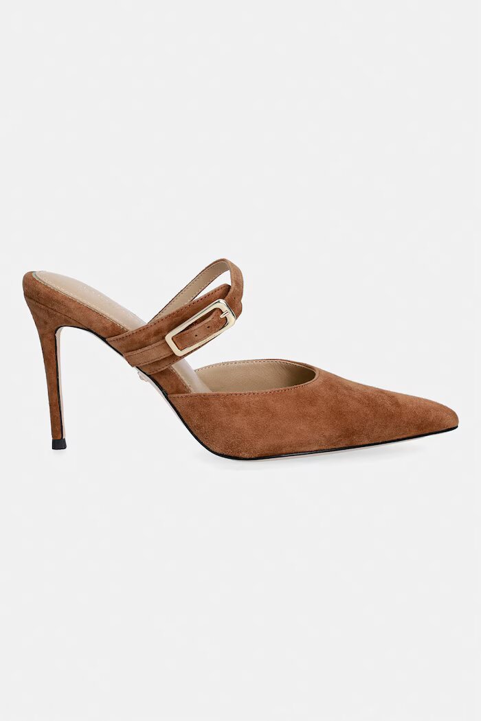 Marciano by Guess чехли с тънък ток дамски от велур кафяви G6YZ19 L0171