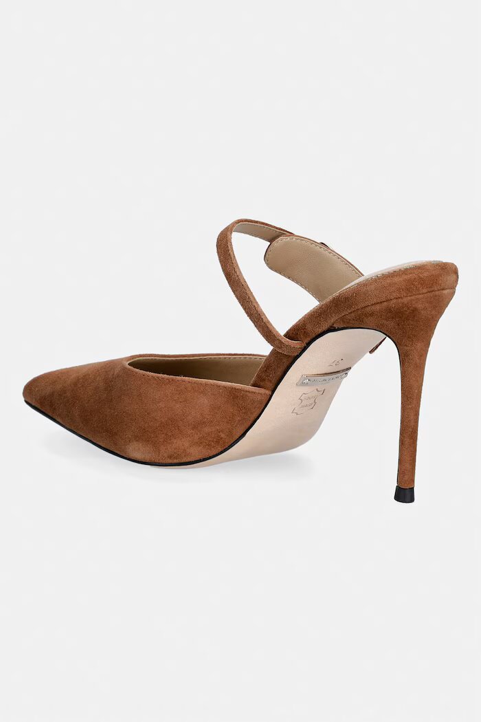 Marciano by Guess чехли с тънък ток дамски от велур кафяви G6YZ19 L0171