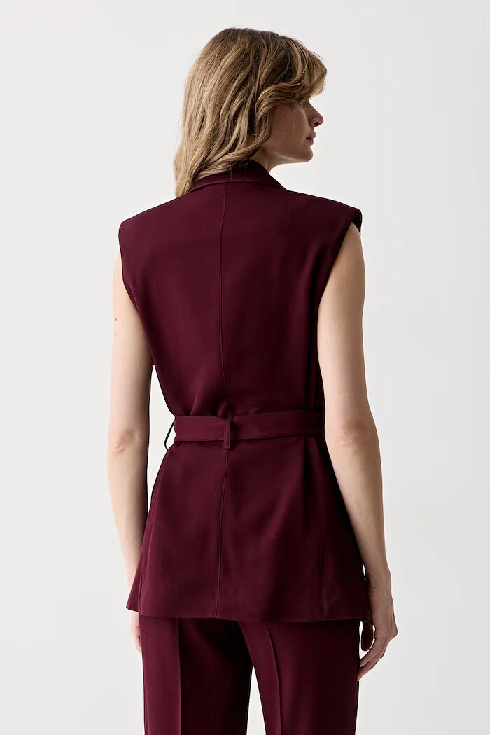 Marciano by Guess елек с двуредно закопчаване дамски с вискоза RASHIDA бордо G6YN07 W3217