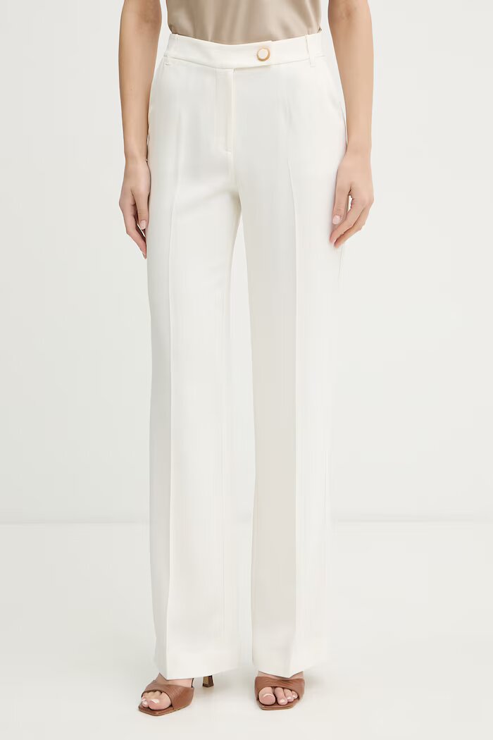 Marciano by Guess панталон дамски с вискоза GRETHA бежов с висока талия