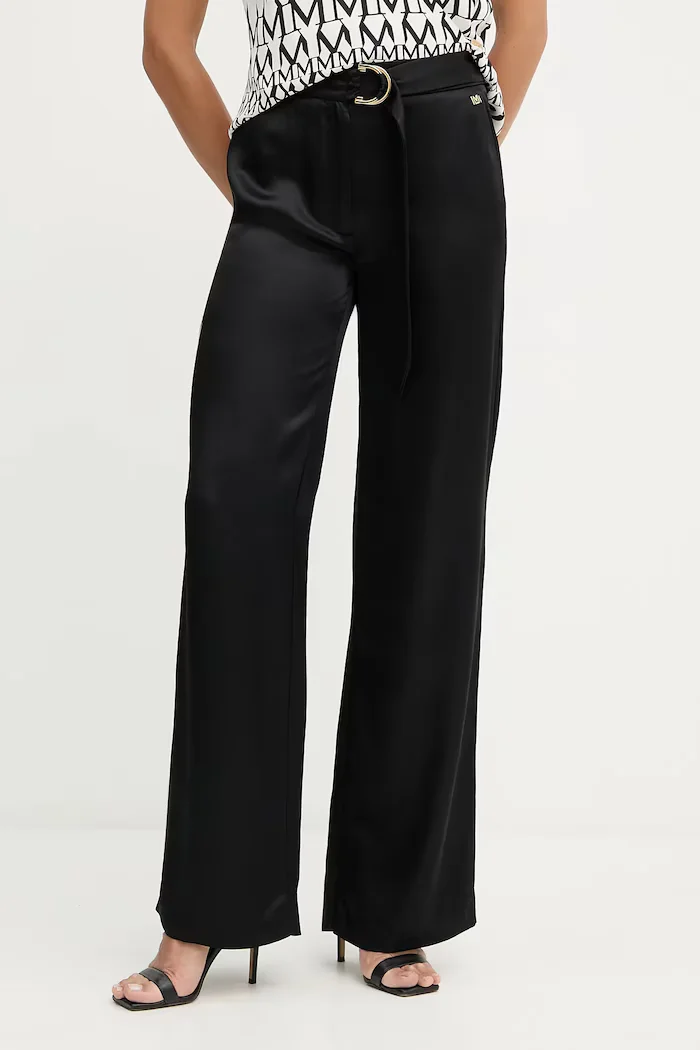 Marciano by Guess Панталон IVA в черно с широка каройка с висока талия 5YGB17 7350A