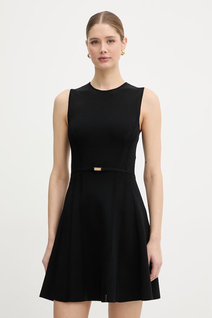 Marciano by Guess разкроена рокля от вискоза KASHU черна G6GK65 Z0762