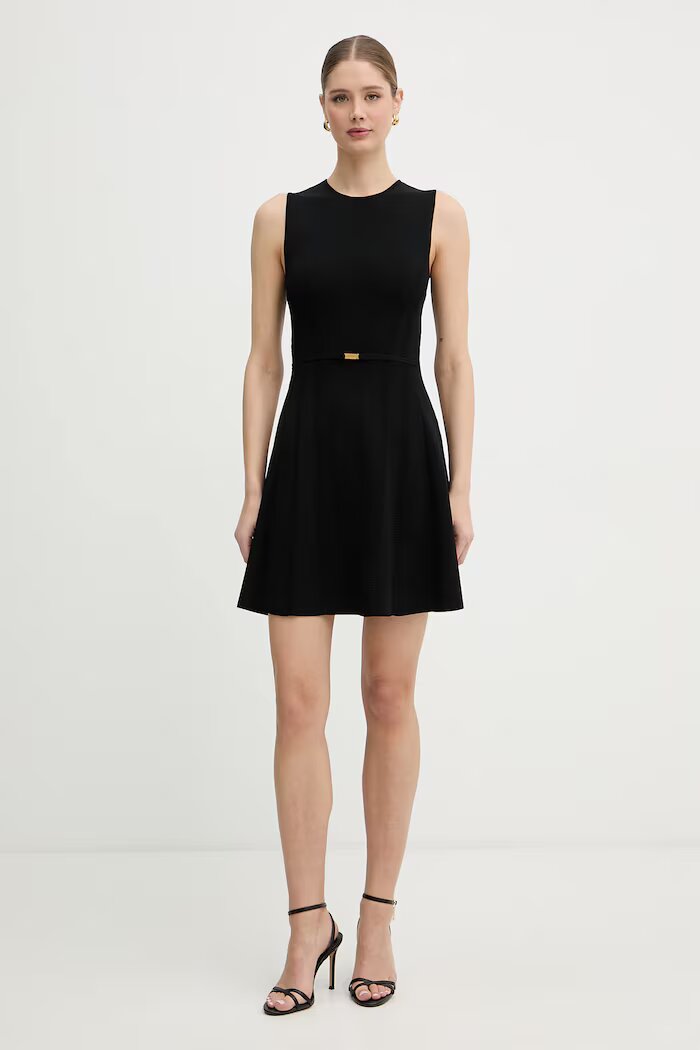 Marciano by Guess разкроена рокля от вискоза KASHU черна G6GK65 Z0762
