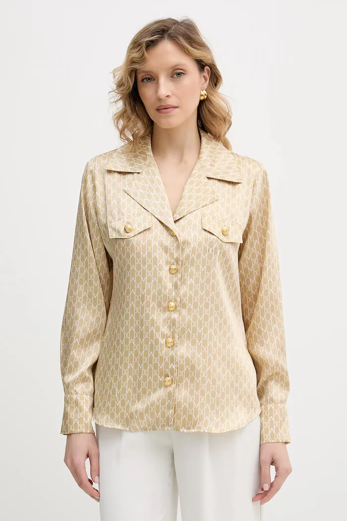 Marciano by Guess Риза ELIDA дамска в бежово със стандартна кройка с класическа яка 6RGH12 7435A
