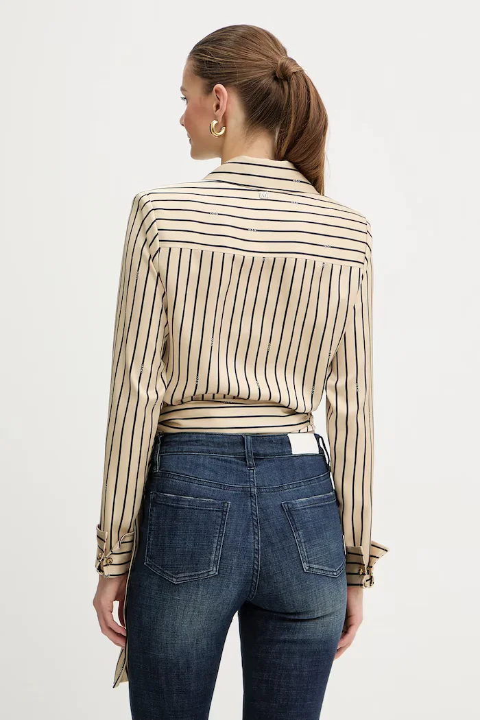 Marciano by Guess Риза FATOU дамска в бежово със стандартна кройка с класическа яка 6RGH08 7430A