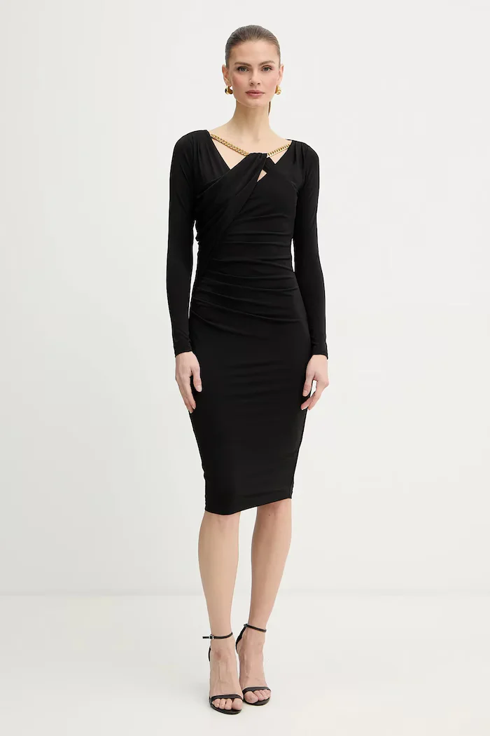 Marciano by Guess Рокля CARLI в черно къса с кройка по тялото 6RGK16 6257A