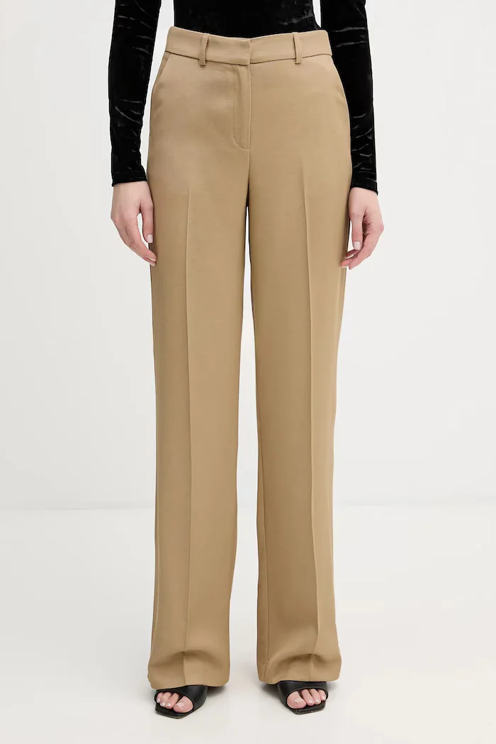 Marciano by Guess стандартен панталон дамски с добавена вълна ABBY зелен с висока талия 6RGB06 7433A