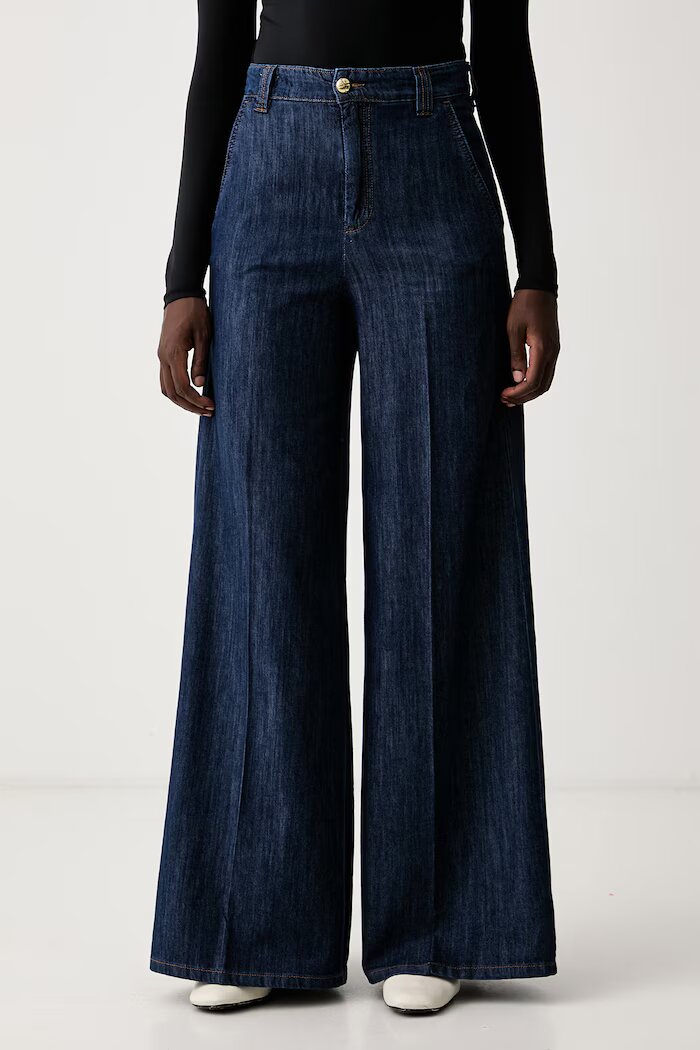 Marella дънки wide leg дамски MLSWLEG2 тъмносини 2623186124200