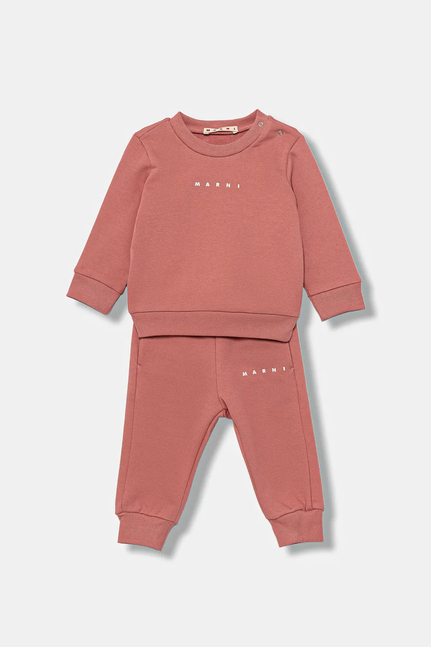 Marni Бебешки памучен спортен комплект MS1B-SET OVERALLS (2 части)