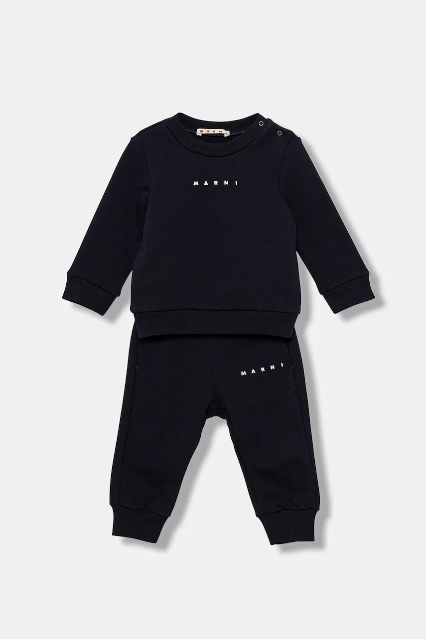 Marni Бебешки памучен спортен комплект MS1B-SET OVERALLS (2 части)