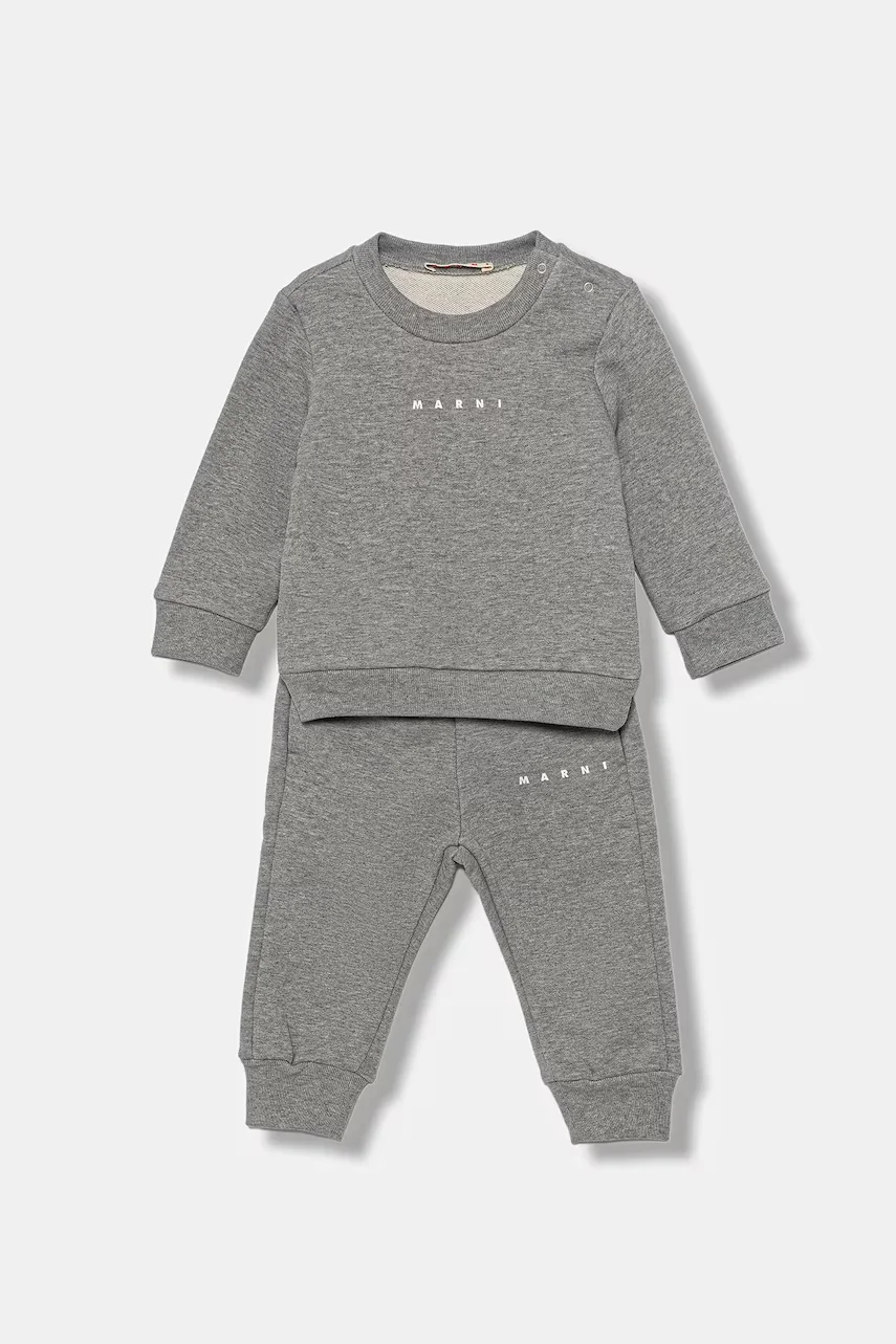 Marni Бебешки памучен спортен комплект MS1B-SET OVERALLS (2 части)