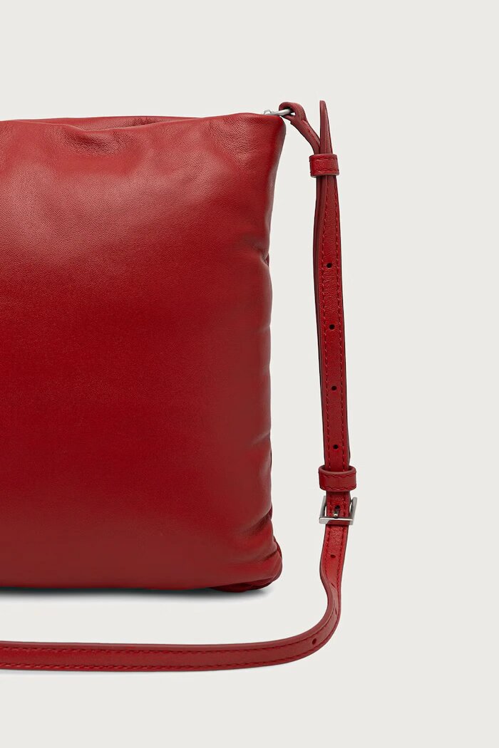 MAX&Co. чанта crossbody дамска от кожа MCAGIRAFFA червена 2626516067200