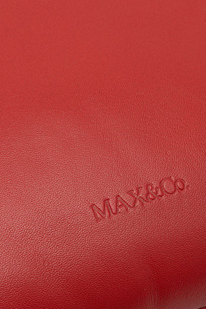 MAX&Co. чанта crossbody дамска от кожа MCAGIRAFFA червена 2626516067200