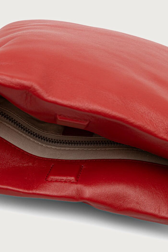 MAX&Co. чанта crossbody дамска от кожа MCAGIRAFFA червена 2626516067200