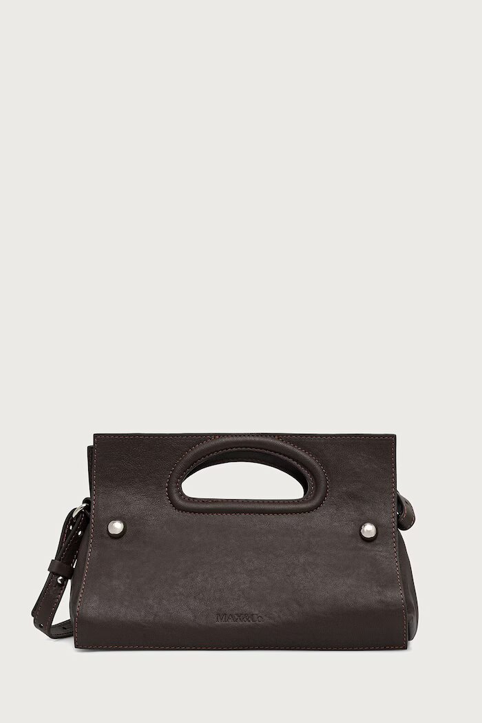 MAX&Co. чанта crossbody дамска от кожа MCLCALDAIA кафява 2628516021200