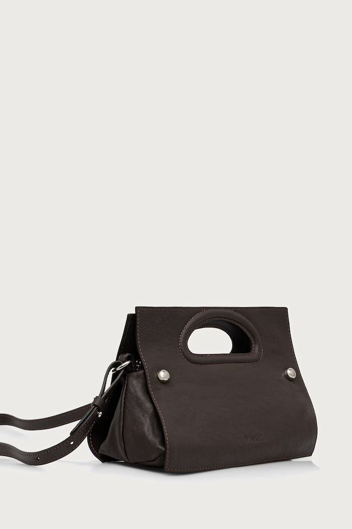 MAX&Co. чанта crossbody дамска от кожа MCLCALDAIA кафява 2628516021200