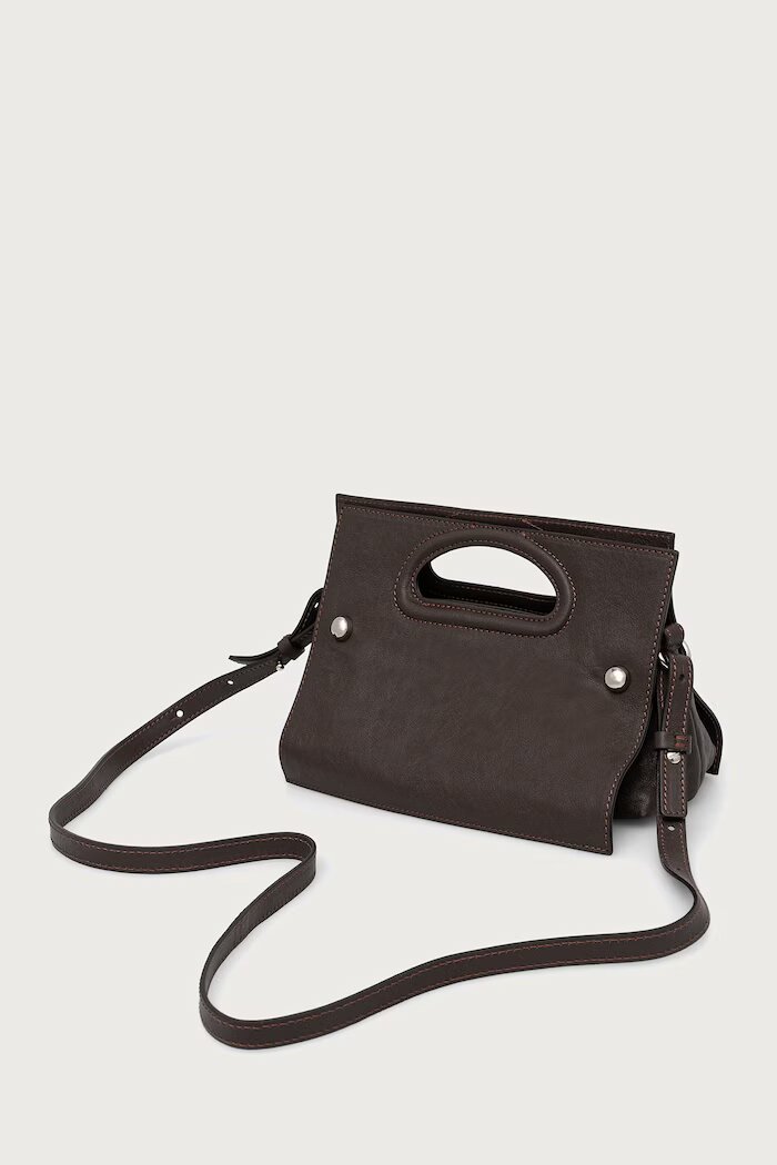 MAX&Co. чанта crossbody дамска от кожа MCLCALDAIA кафява 2628516021200