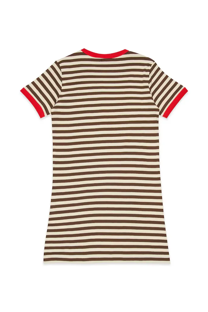 MAX&Co. Детска памучна рокля MAXD34F DRESS в бежово къса със стандартна кройка MX0265