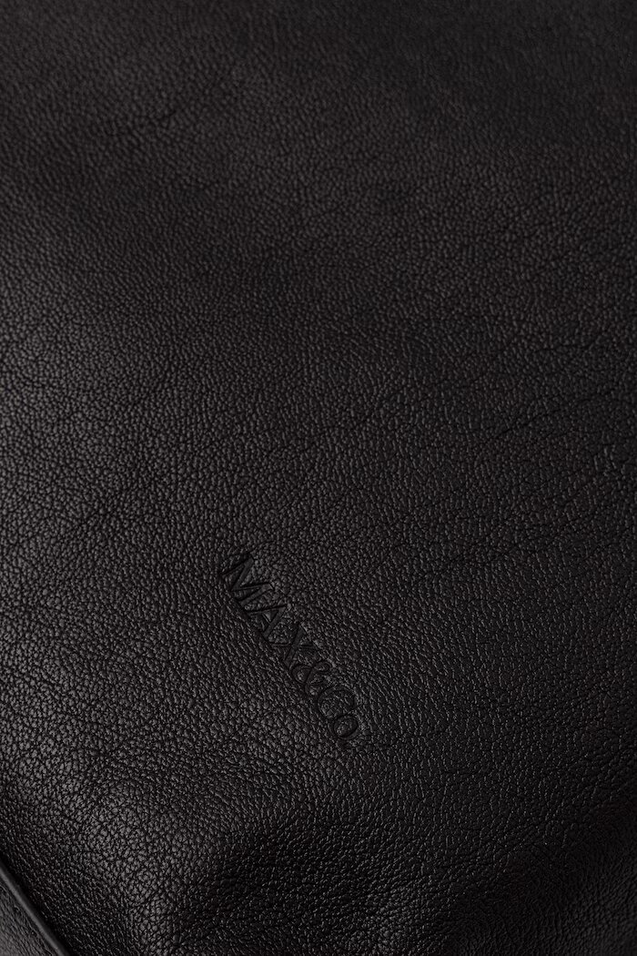 MAX&Co. шопинг чанта дамска от кожа MCASAMBAG черна 2626516037200