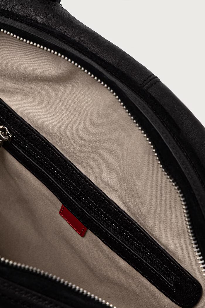MAX&Co. шопинг чанта дамска от кожа MCASAMBAG черна 2626516037200