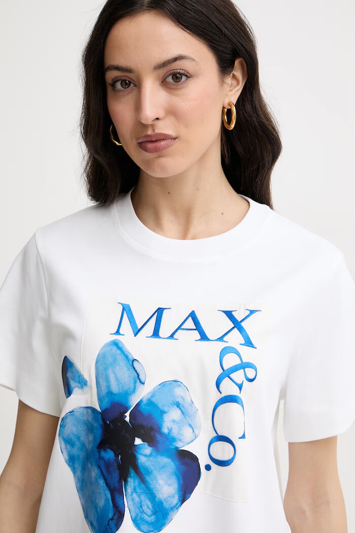 MAX&Co. тениска дамска от памук MCOMAMBO бяла 2616971034200