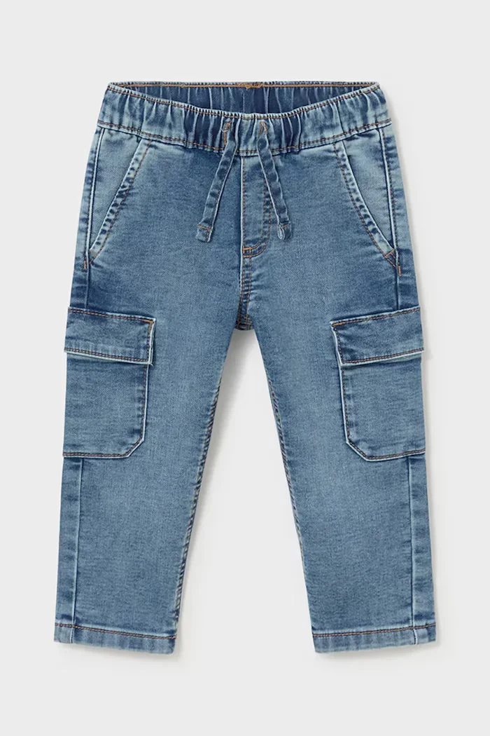 Mayoral дънки за бебе soft denim cargo сини 2540