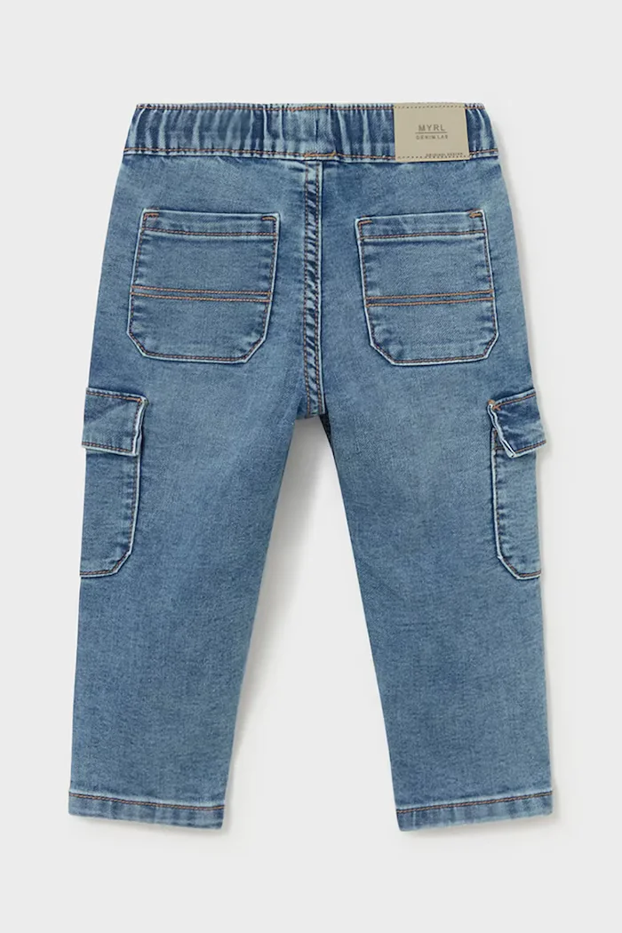 Mayoral дънки за бебе soft denim cargo сини 2540