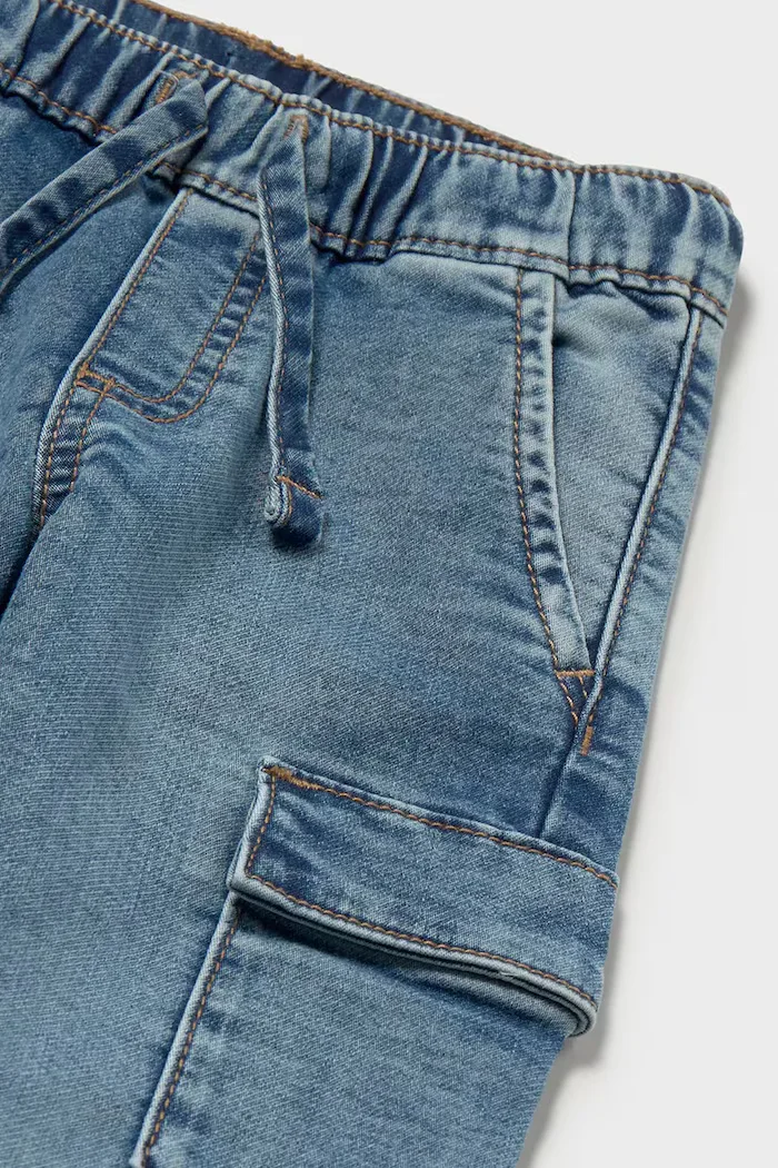 Mayoral дънки за бебе soft denim cargo сини 2540