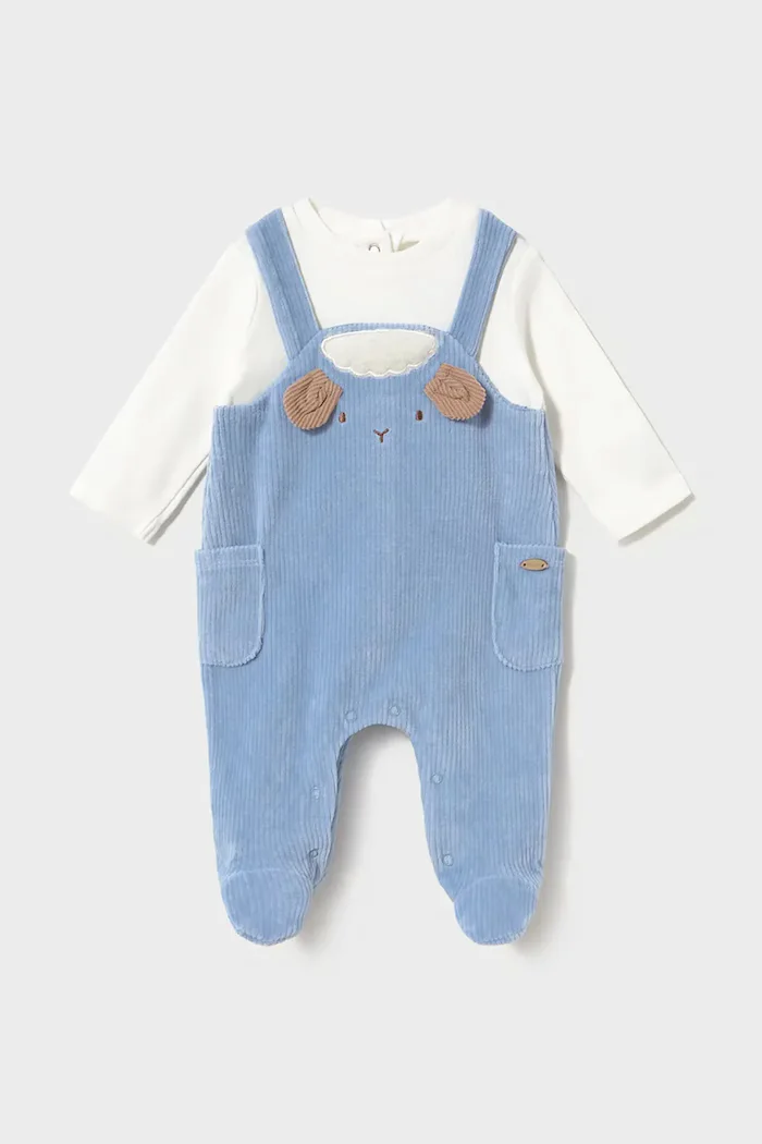 Mayoral Newborn бебешки гащеризон за бебе от памук син 2660
