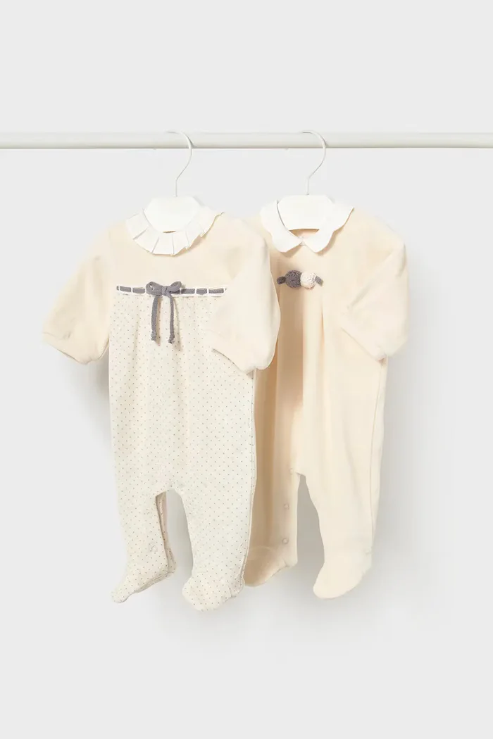 Mayoral Newborn бебешки гащеризон за бебе с памук бежов 2752