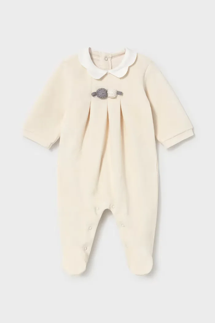 Mayoral Newborn бебешки гащеризон за бебе с памук бежов 2752